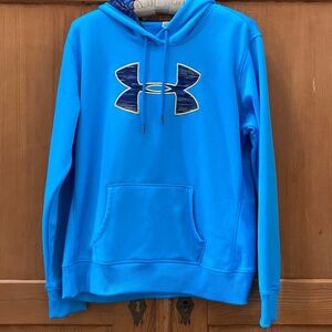 EUC Under Armour Storm Graphic Pullover Blue Sweatshirt Hoodie Youth Size YXL